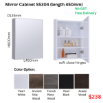 SS Cabinet Mirror 45